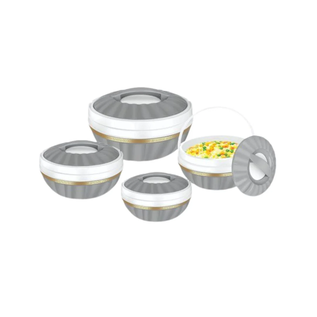 4Pc Plastic Hot Pot Set Thermal Insulated Casserole Hotpot Warmer Serving - Image 3