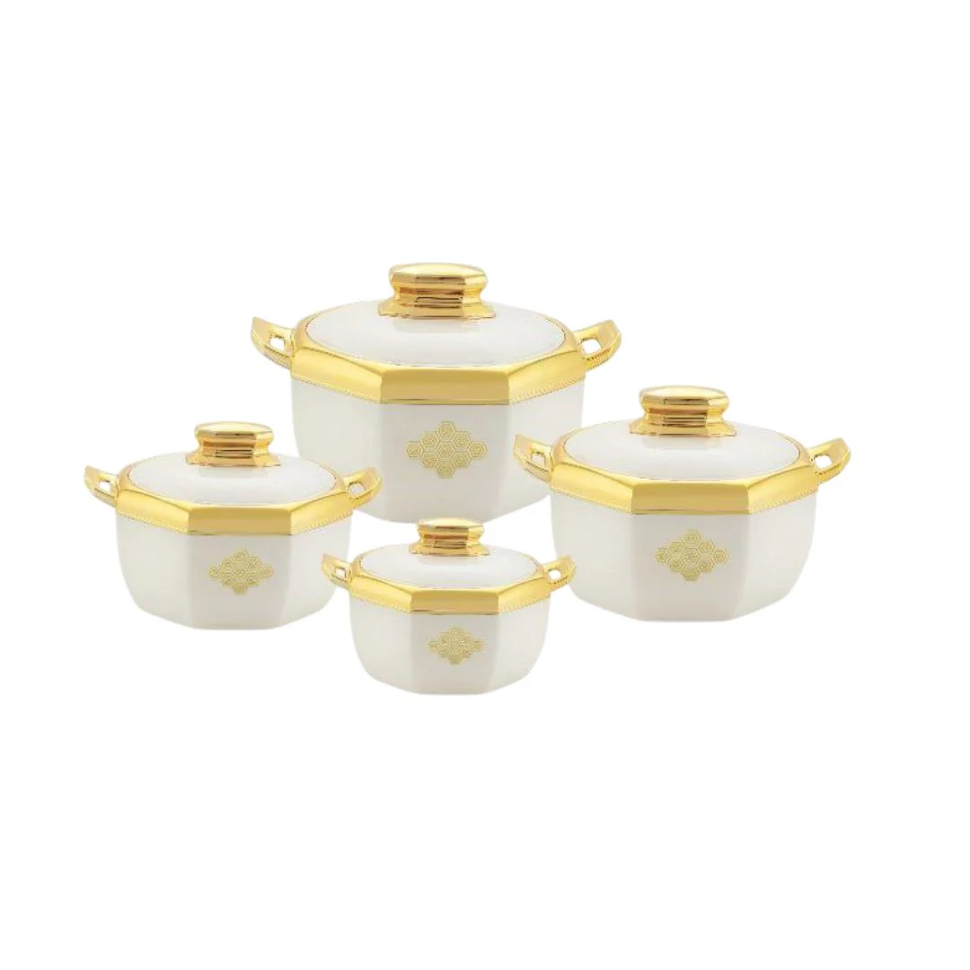 4Pc Plastic Hot Pot Set Thermal Insulated Casserole Rocco Hotpot Warmer Serving - Image 2