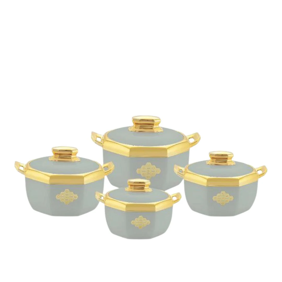 4Pc Plastic Hot Pot Set Thermal Insulated Casserole Rocco Hotpot Warmer Serving - Image 3