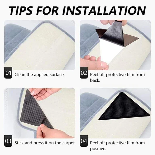 4pcs Antiskid Washable Carpet Grippers - Image 3