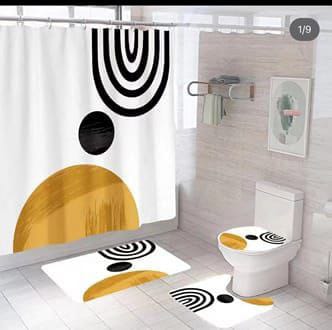 4-Piece Bathroom Shower Curtain Set - Image 4