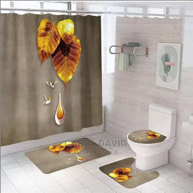 4-Piece Bathroom Shower Curtain Set - Image 6