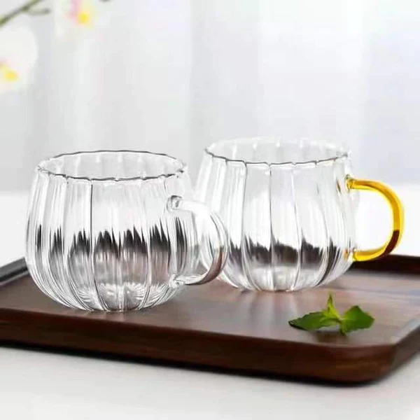 4pcs Petal Shaped Borosilicate Glass Mug - Image 4