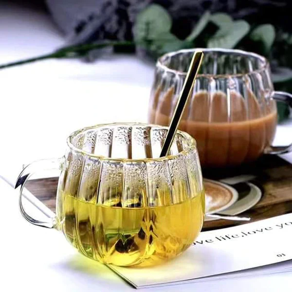 4pcs Petal Shaped Borosilicate Glass Mug - Image 5