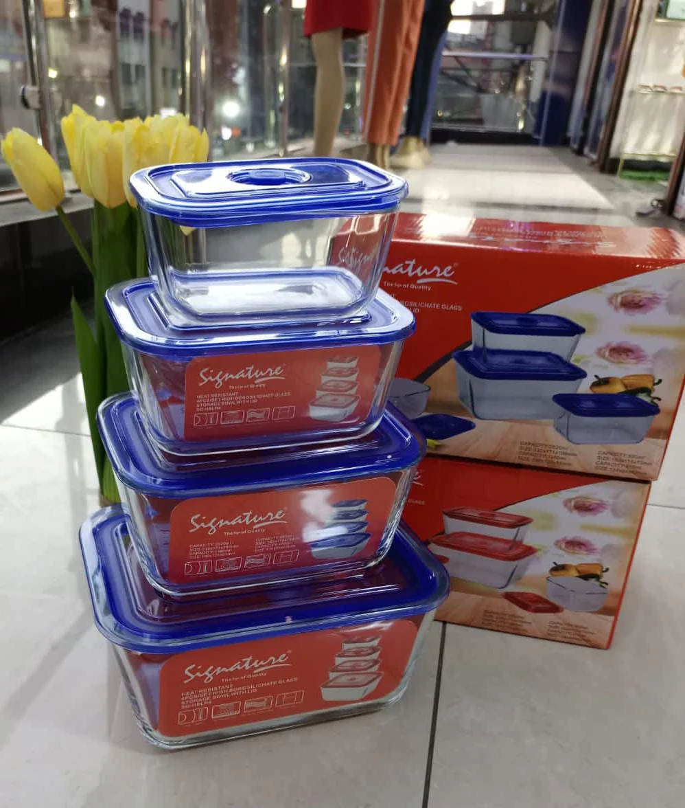 4pcs/set High Borosilicate Glass Storage bowl with lid - Image 3