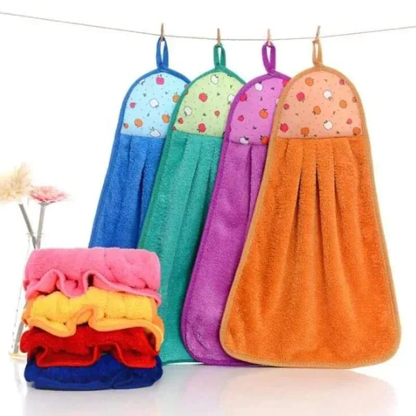 4pcs Super Absorbent Coral Fleece Kitchen Towels - Image 2