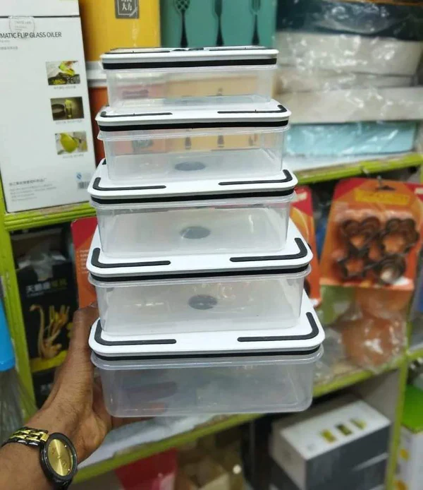 5-in-1 Microwaveable Fridge Food Storage Containers – Stackable & Airtight - Image 2