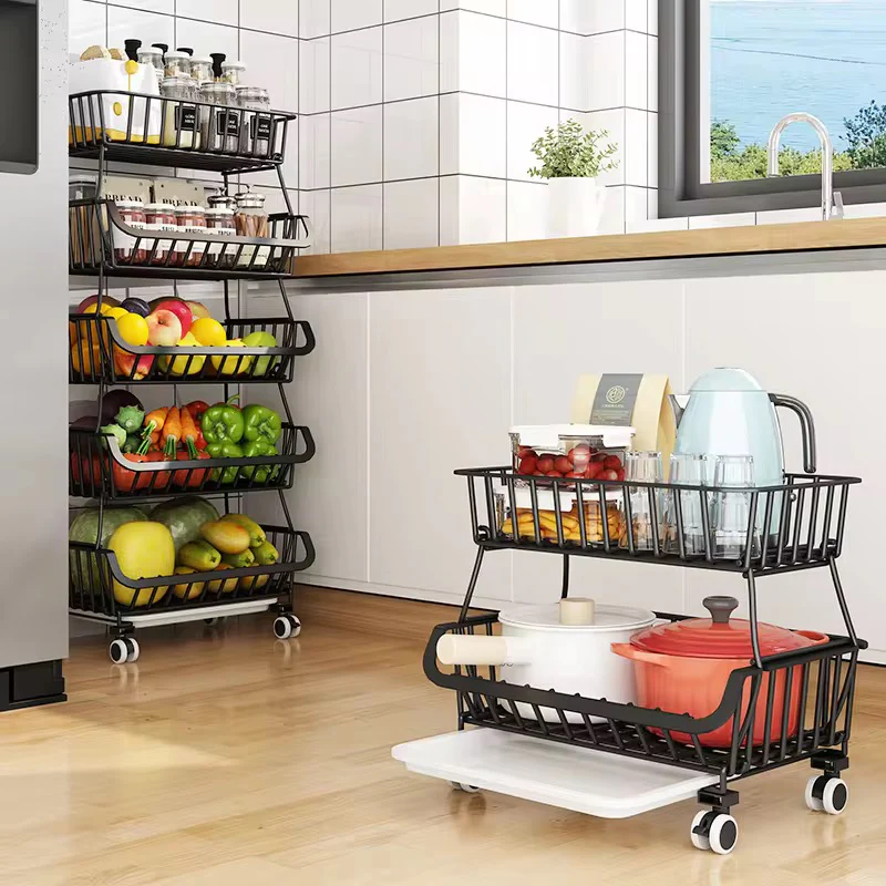 5-Tire Fruit and Vegetable Storage Rack, Metal Wire Storage Basket for Kitchen - Image 5