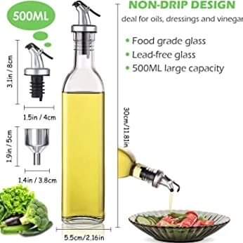 500ml Clear glass oil dispenser bottle - Image 4