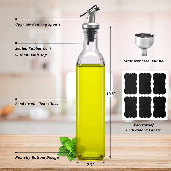 500ml Clear glass oil dispenser bottle - Image 6