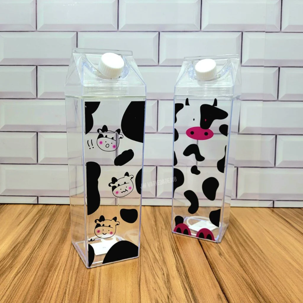 500ml Milk Carton Shaped Water Bottle & Fridge Organiser – Leakproof Square Plastic Bottle for Gym, Fitness, Camping & Sports - Image 3