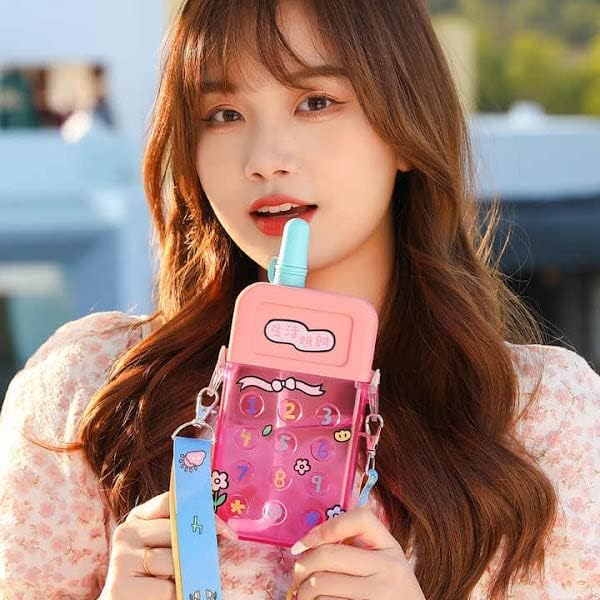 500ml Mobile Phone Shaped Water Bottle Adjustable Shoulder Straps for Kids and teenagers - Image 2