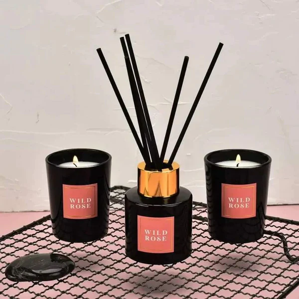Home Fragrance Flameless Scents 50ml Reed Diffuser & 2pc scented candles - Image 2