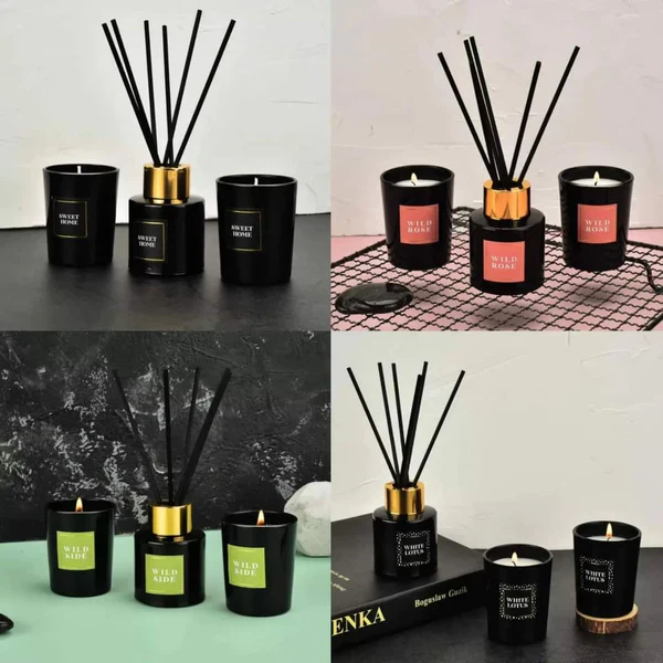 Home Fragrance Flameless Scents 50ml Reed Diffuser & 2pc scented candles - Image 6