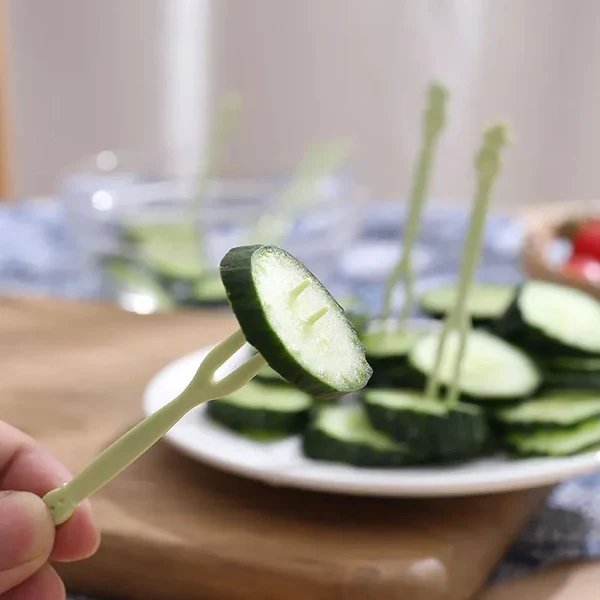 50pc Plastic Reusable Forks Stick - Image 3