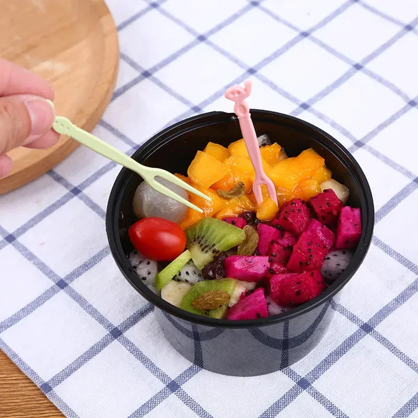 50pc Plastic Reusable Forks Stick - Image 5