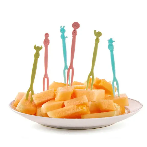 50pc Plastic Reusable Forks Stick - Image 6