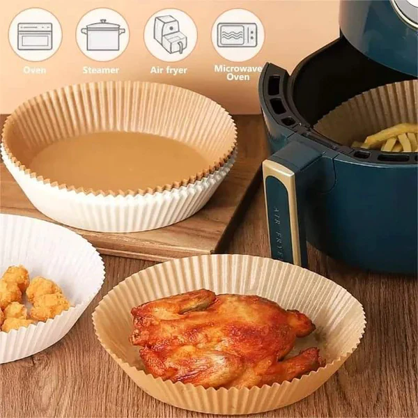 50pcs Disposable Air Fryer Parchment Paper Liners – Nonstick & Oil-Proof - Image 2