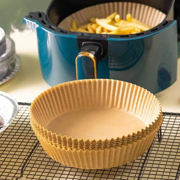 50pcs Disposable Air Fryer Parchment Paper Liners – Nonstick & Oil-Proof - Image 3