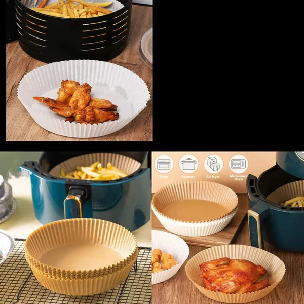 50pcs Disposable Air Fryer Parchment Paper Liners – Nonstick & Oil-Proof - Image 5