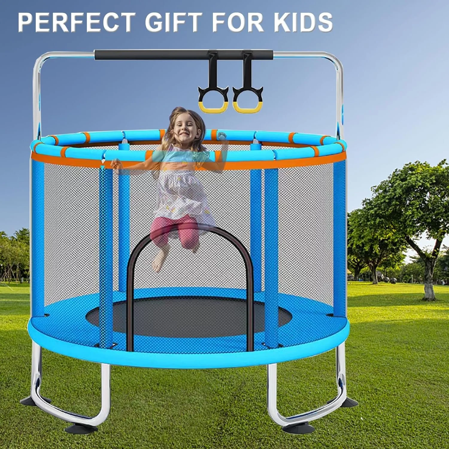 4FT Kids Trampoline with Safety Enclosure Net – Indoor & Outdoor - Image 2
