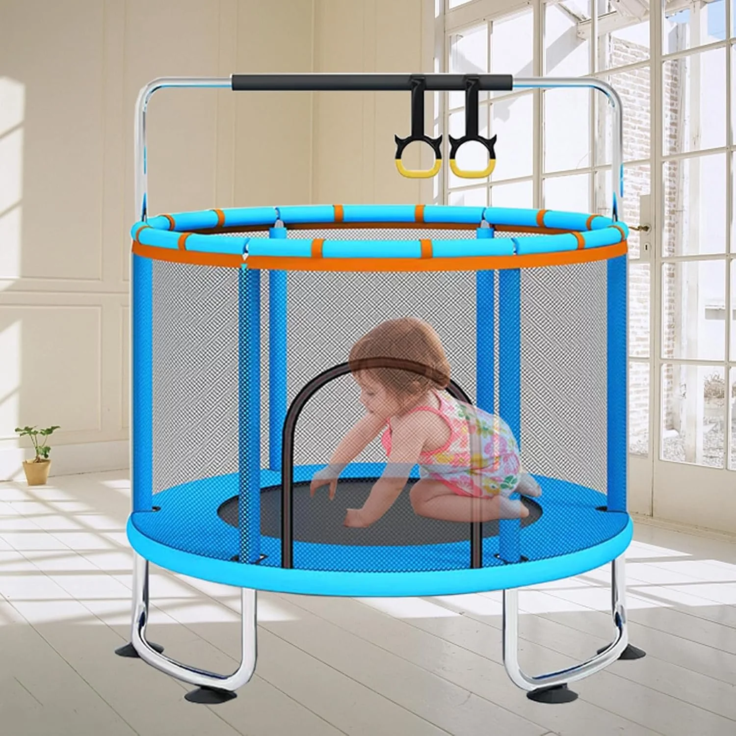 4FT Kids Trampoline with Safety Enclosure Net – Indoor & Outdoor - Image 3