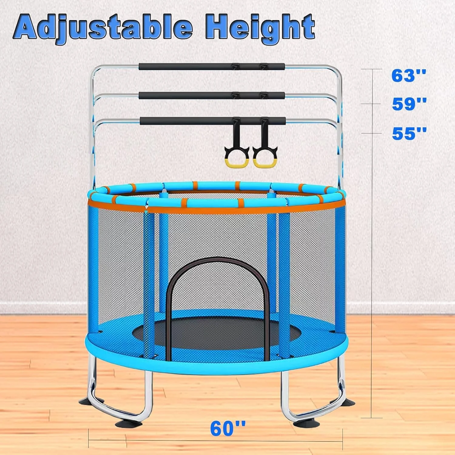 4FT Kids Trampoline with Safety Enclosure Net – Indoor & Outdoor - Image 4