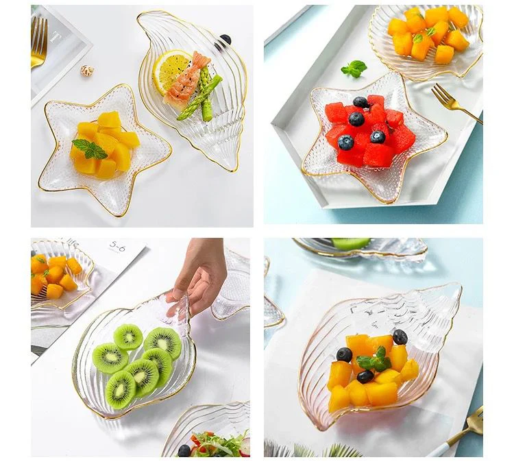 5pc Nordic style clear conch shape shell salad/decor dish - Image 2