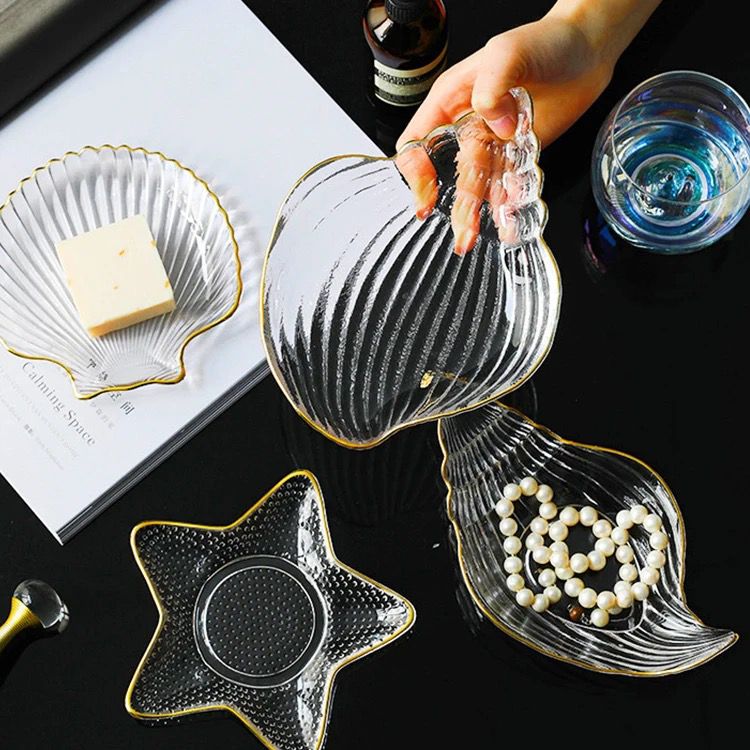 5pc Nordic style clear conch shape shell salad/decor dish - Image 3