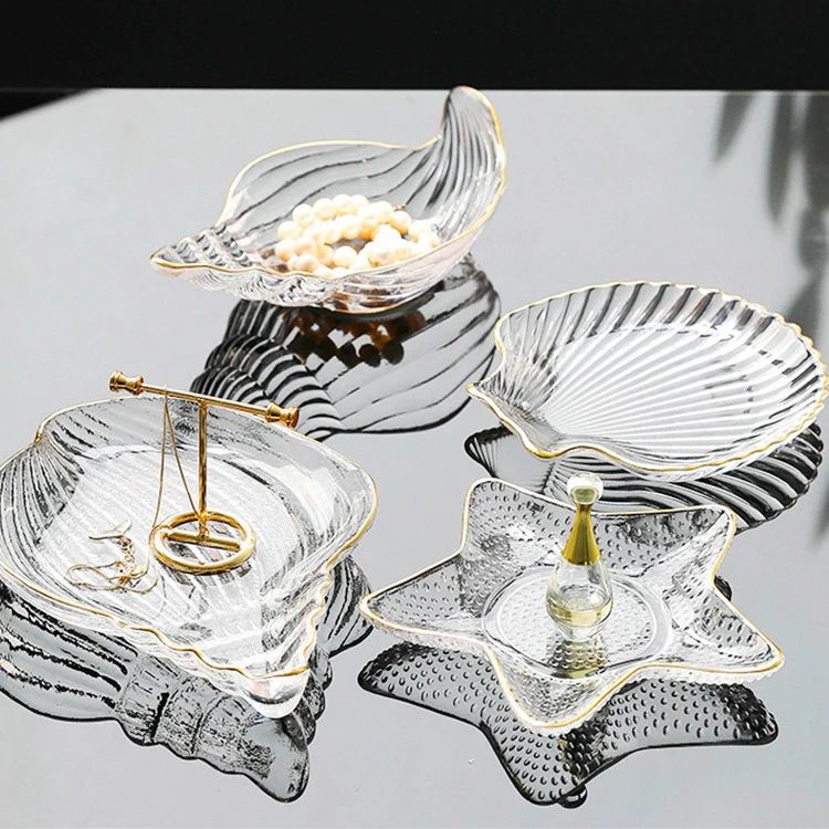 5pc Nordic style clear conch shape shell salad/decor dish - Image 4
