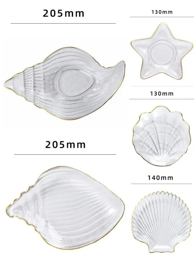 5pc Nordic style clear conch shape shell salad/decor dish - Image 5
