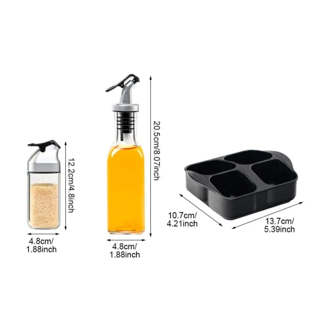 5piece oil, vinegar, salt and pepper shakers - Image 4