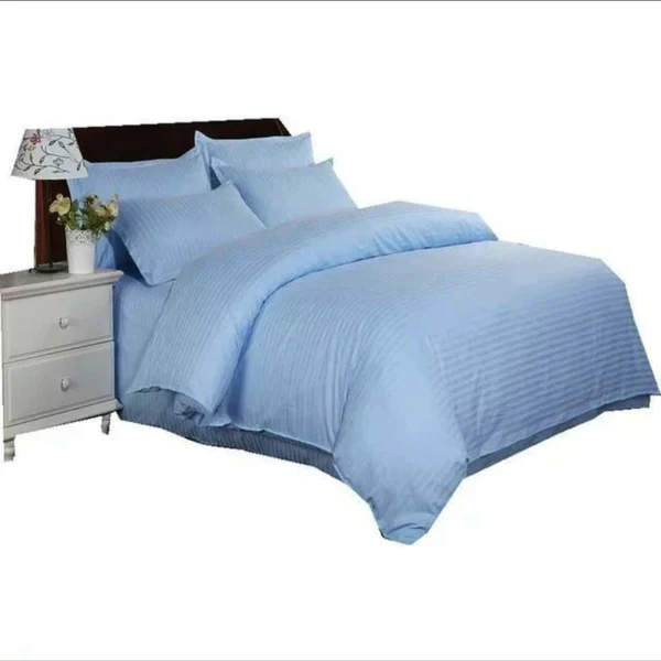 6*7 Stripped Cotton Duvet Cover Set White - Image 3