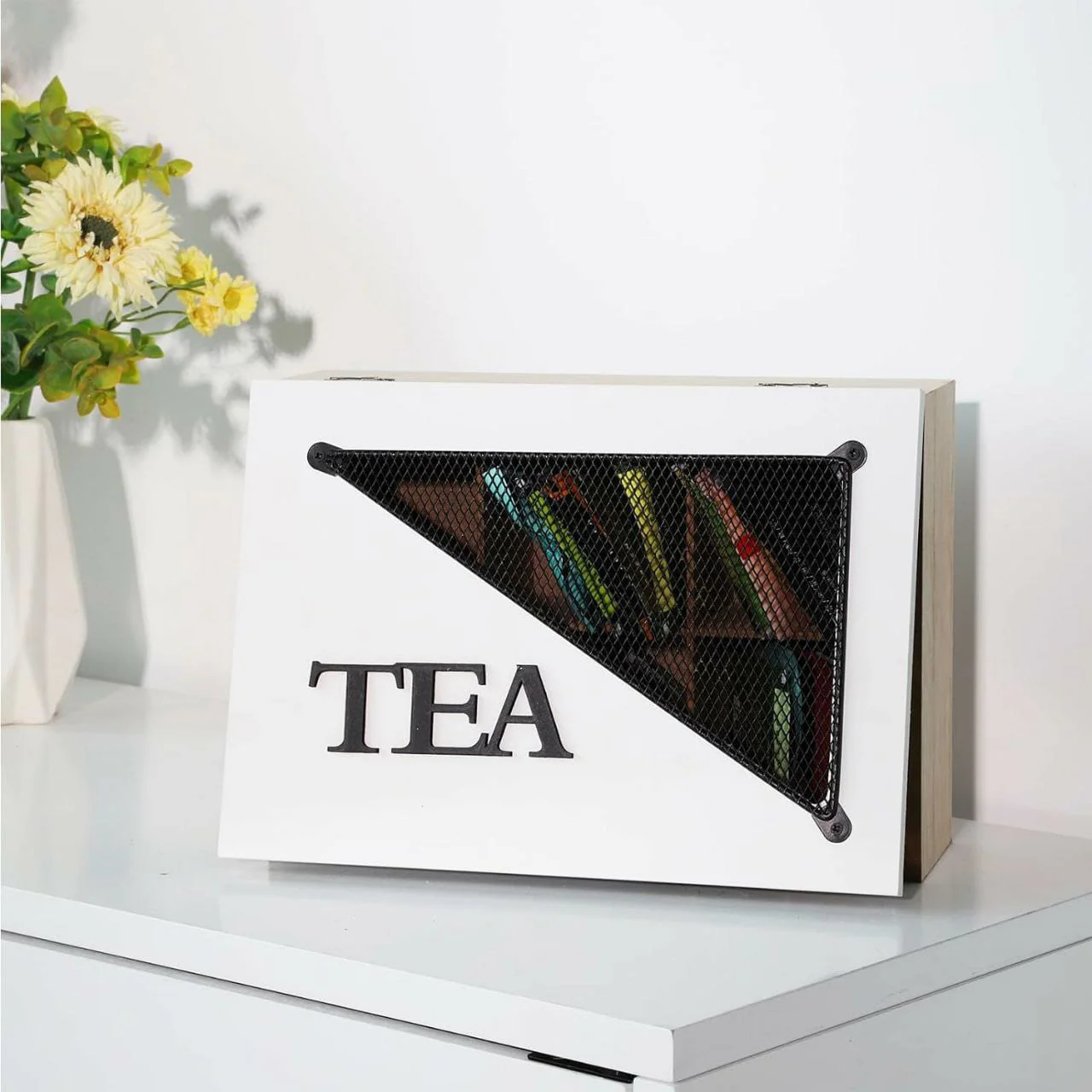 6 compartments wooden teabag / coffee organizer - Image 5