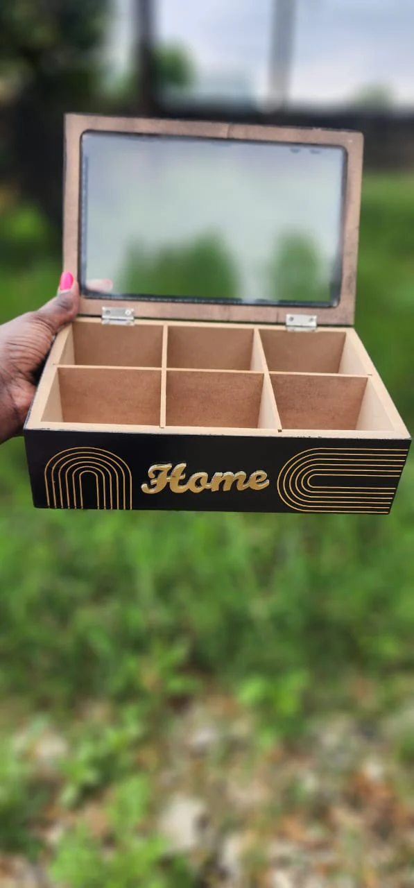 6 compartments wooden teabag / coffee organizer - Image 4