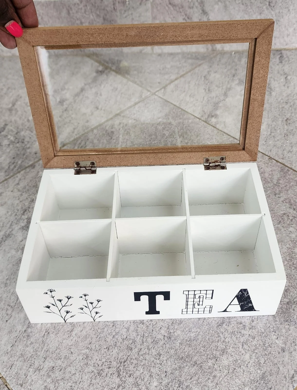 6 compartments wooden teabag / coffee organizer - Image 7