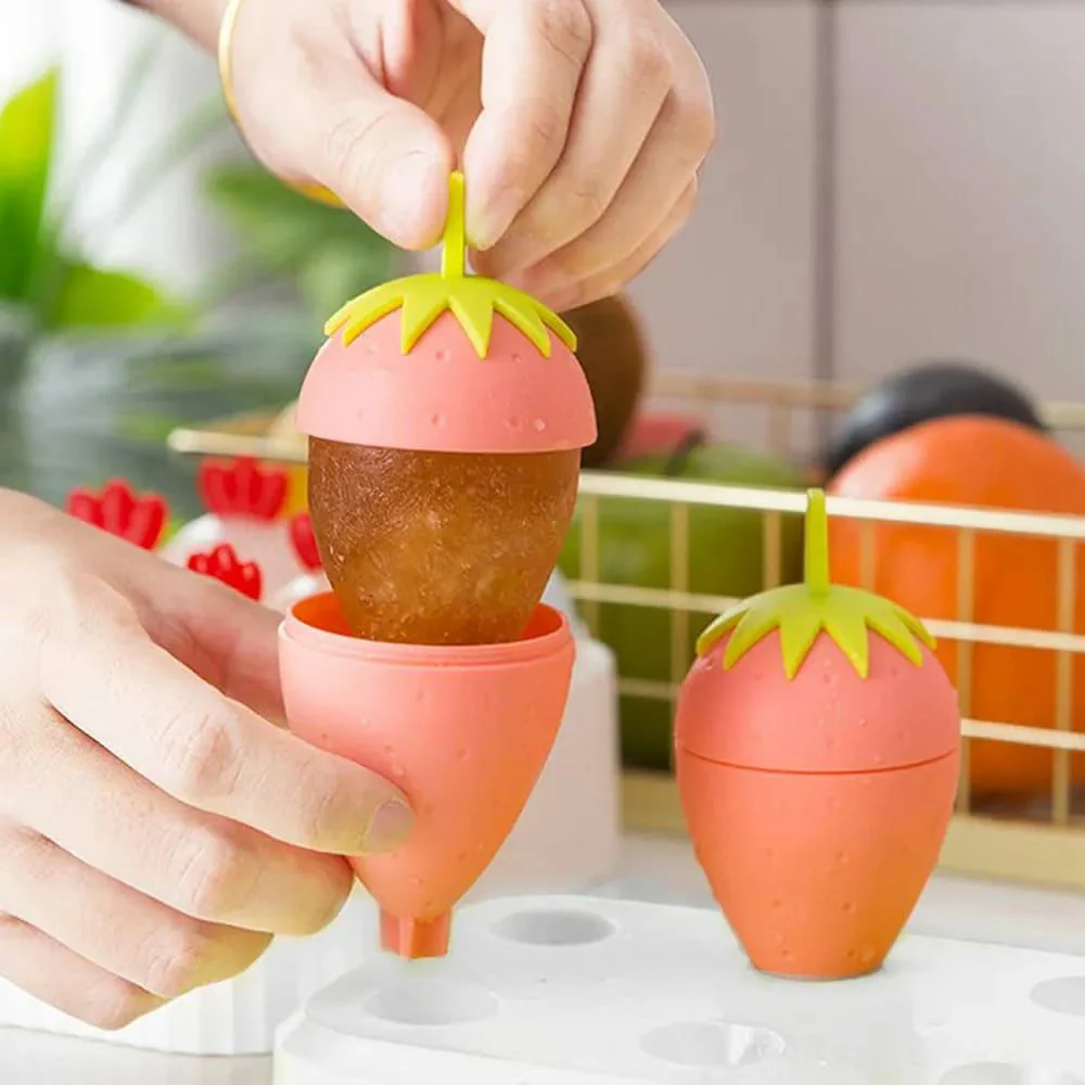 6 Grids strawberry ice Cream popsicle Mold - Image 2