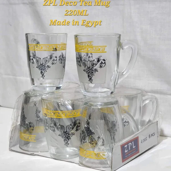 6 pcs Assorted clear glass coffee/tea mugs - Image 2