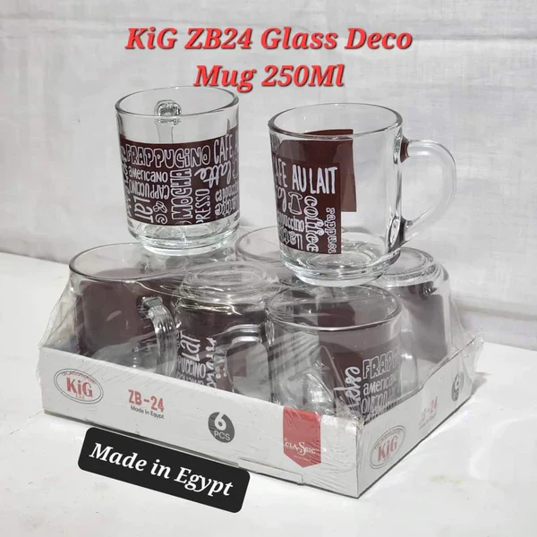 6 pcs Assorted clear glass coffee/tea mugs - Image 3