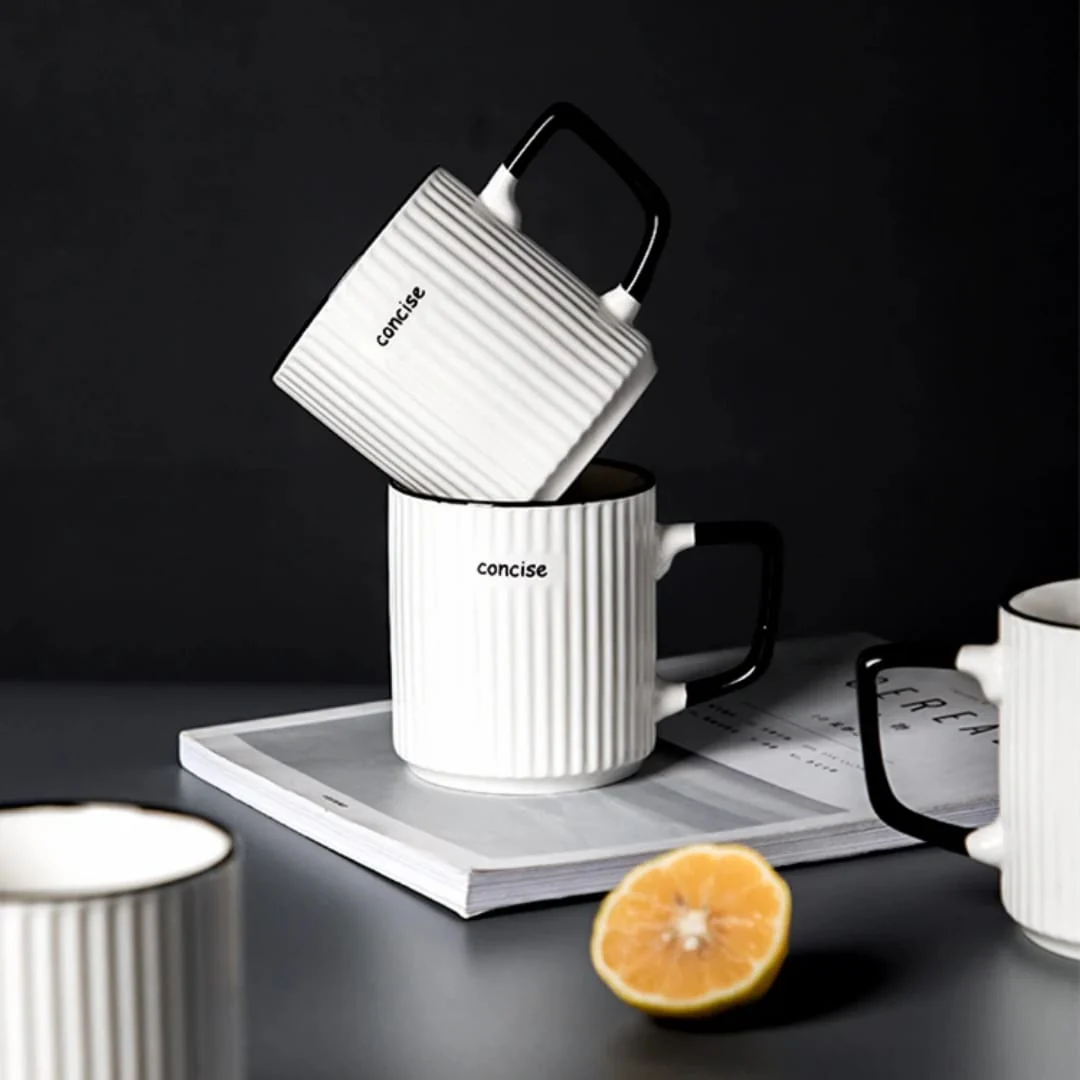 6 pcs mugs  concise ceramic - Image 3