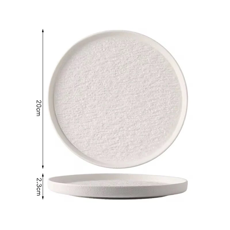 6 Piece 10.5 Inch Rock Glazed Ceramic Dinner Plates Set Microwave Dishwasher Safe - Image 5