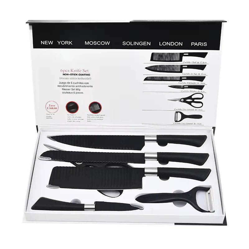6-Piece Kitchen Knife Set with Scissors & Ceramic Peeler – Professional Cutting Tools for Every Home Kitchen - Image 2