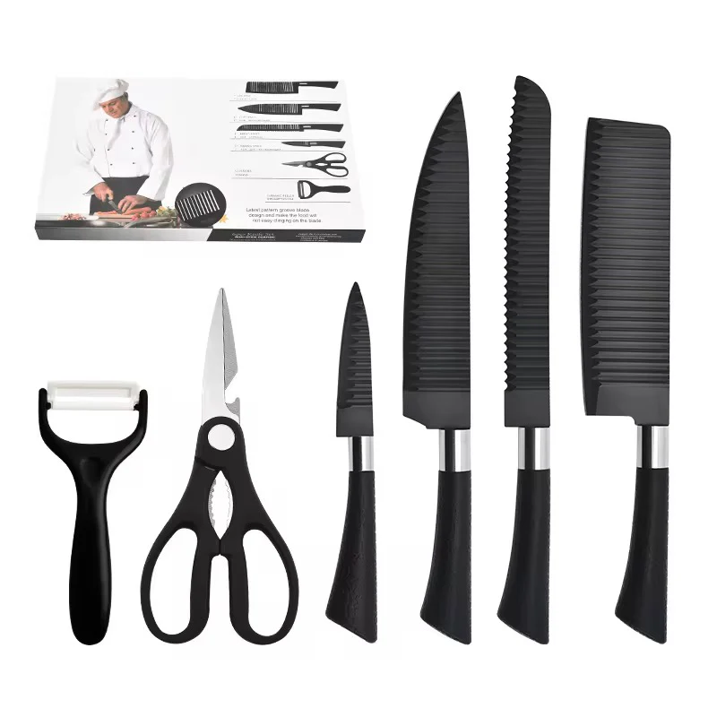 6-Piece Kitchen Knife Set with Scissors & Ceramic Peeler – Professional Cutting Tools for Every Home Kitchen - Image 3