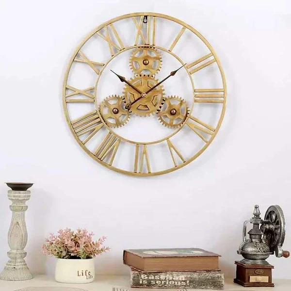 Large Modern Metal Wall Clock Roman Numerals Clocks for Living Room Bedroom Kitchen Wall Decor 60cm - Image 5