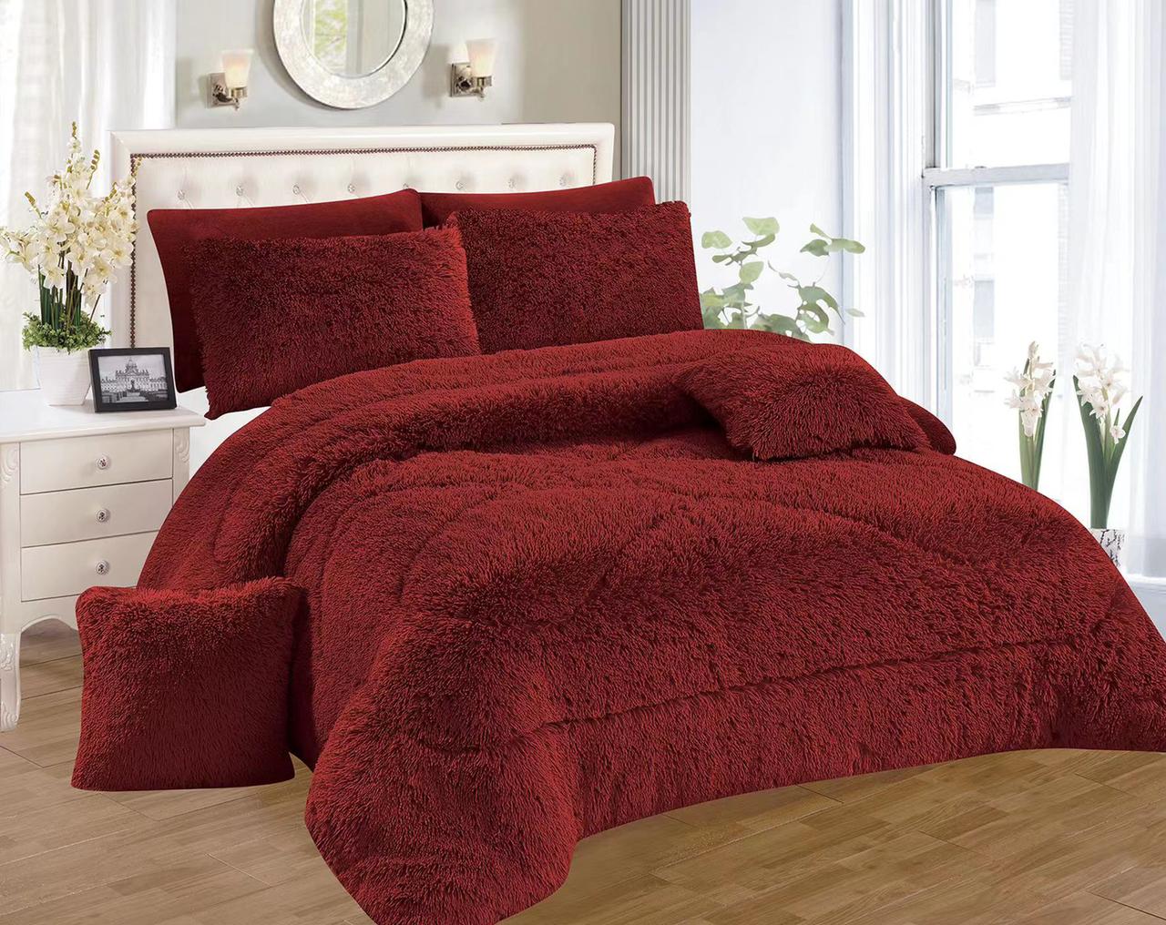 6pc Luxury designs Velvet plush Fluffy Duvet set - Image 11