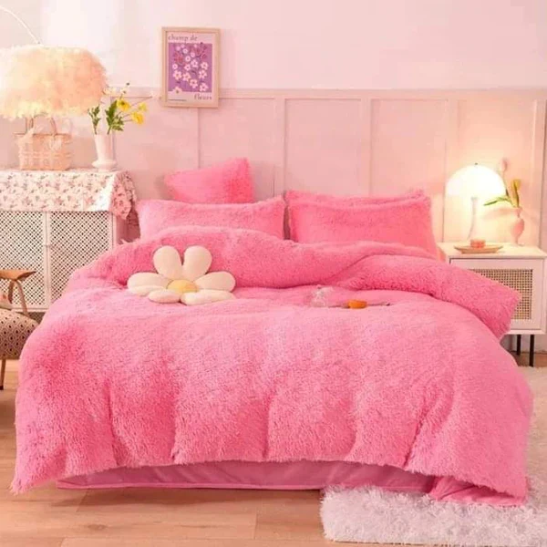 6pc Luxury designs Velvet plush Fluffy Duvet set - Image 3