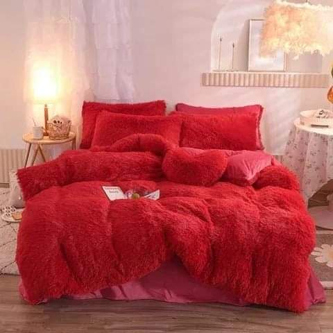 6pc Luxury designs Velvet plush Fluffy Duvet set - Image 7