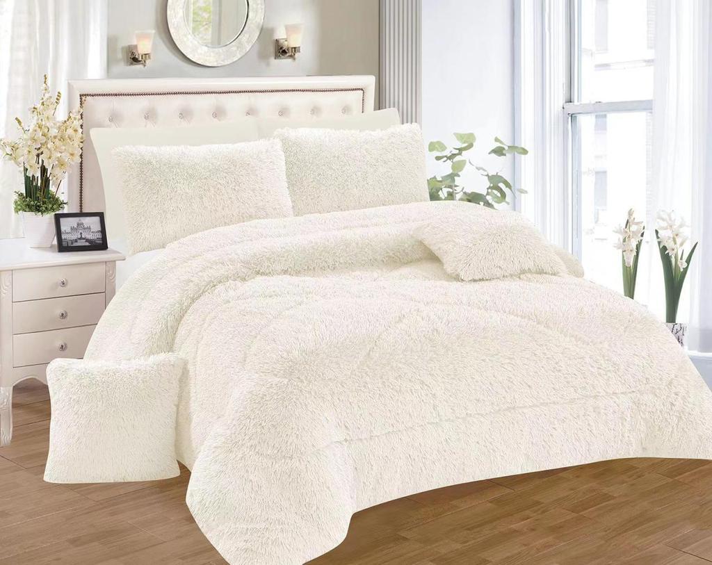 6pc Luxury designs Velvet plush Fluffy Duvet set - Image 9