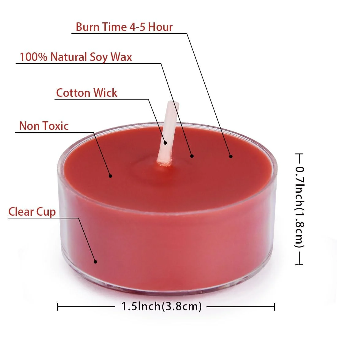 6pc pack of scented candles in glass holders - Image 2