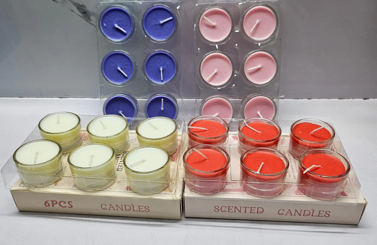 6pc pack of scented candles in glass holders - Image 9